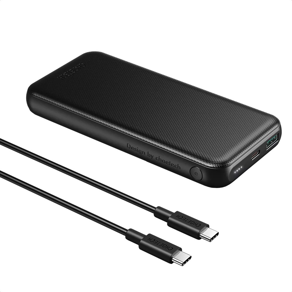 Choetech 10,000mAh 20W PD & QC3.0 LED Indicator Powerbank Black