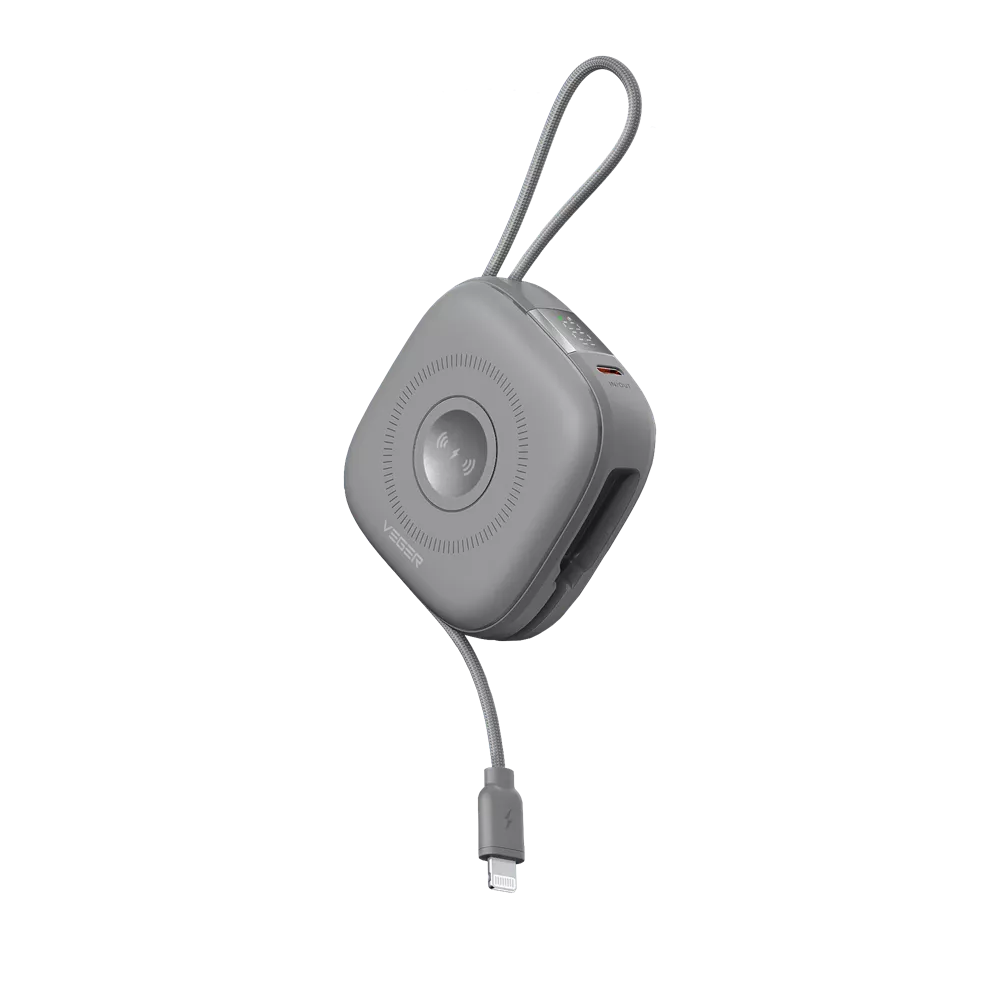 Veger 10,000mAh PD Wireless Charging Powerbank for AppleiPhone, Watch & AirPods Grey
