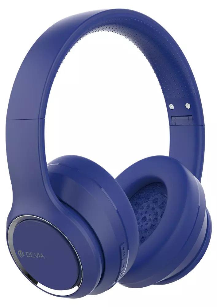 Devia Kintone Foldable On-Ear Wireless Bluetooth HD Headphones - Blue