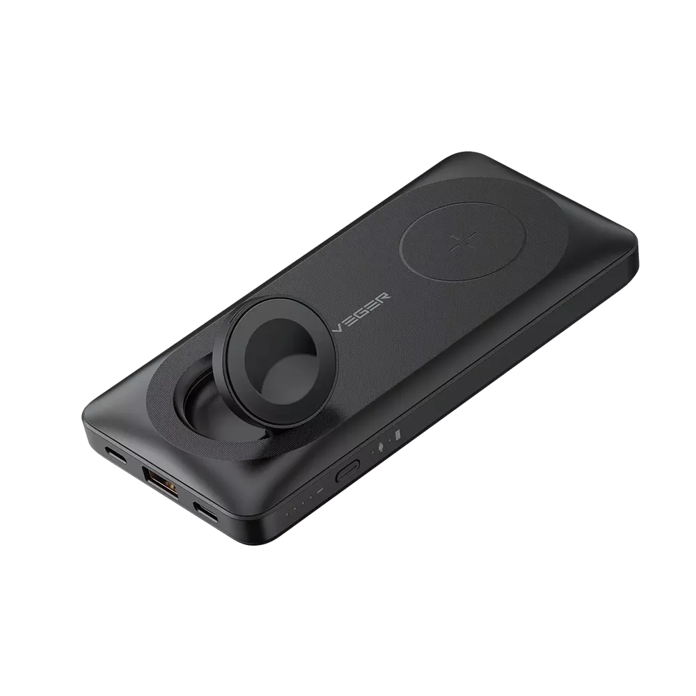 Veger - MagMulti - 10,000mAh 22.5W PD Wireless Charging Powerbank for Apple iPhone, Watch & AirPods - Black