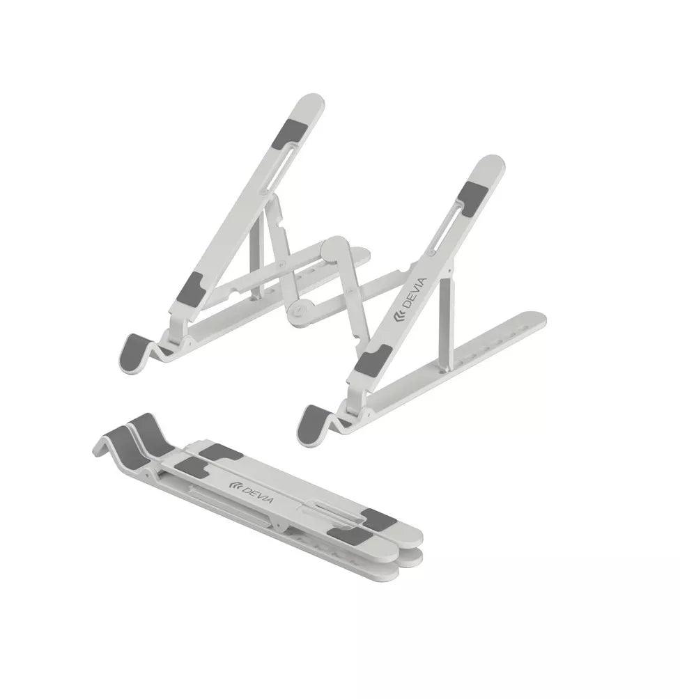 Devia Desktop Tablet & Laptop Stand Silver for up to 15.6-inch For Portable Tablets, Laptops, Books, Silver