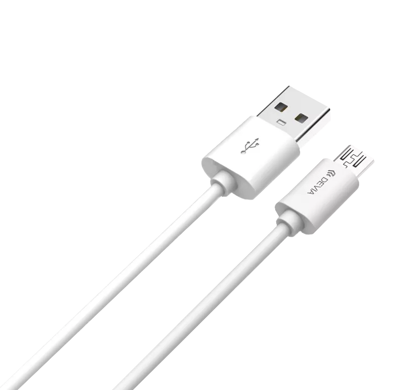 Devia 1m (2.1A) USB to MicroUSB Cable White