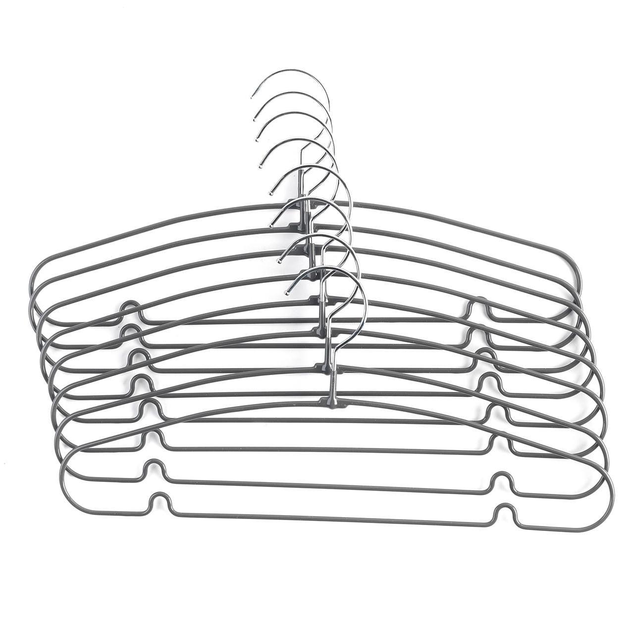 Grey Metal Clothes Hangers - Pack of 8