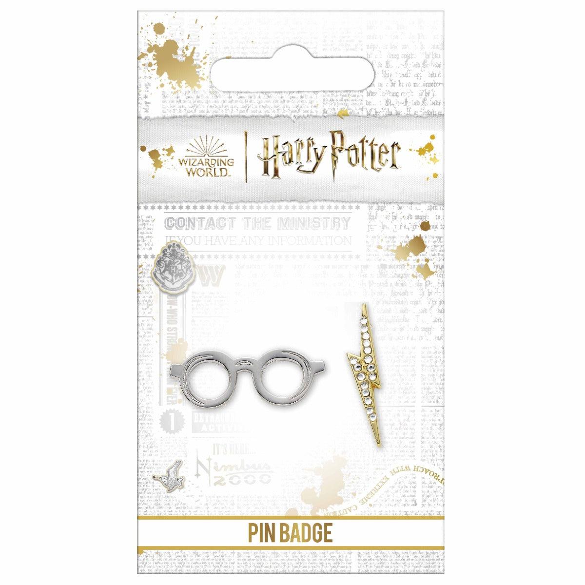 Harry Potter Glasses & Lightning Bolt Pin Badge