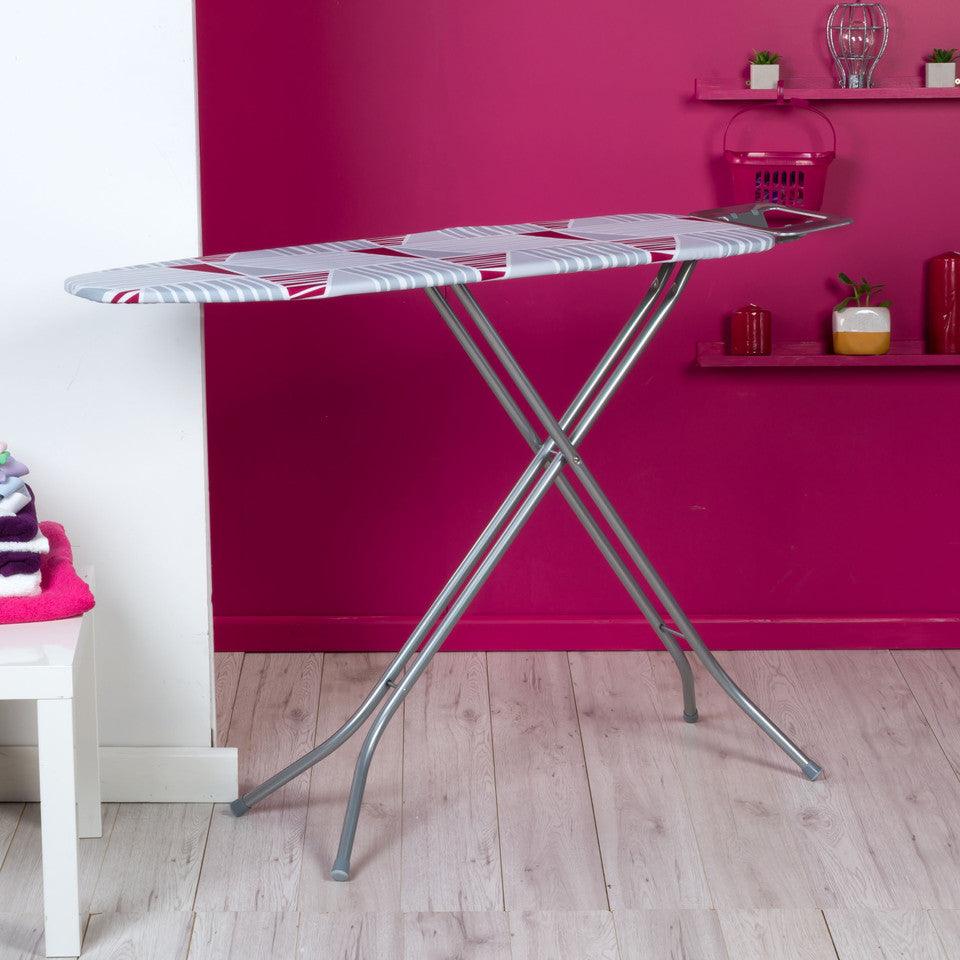 Kleeneze Memphis Raspberry Print Ironing Board 120 x 38 cm