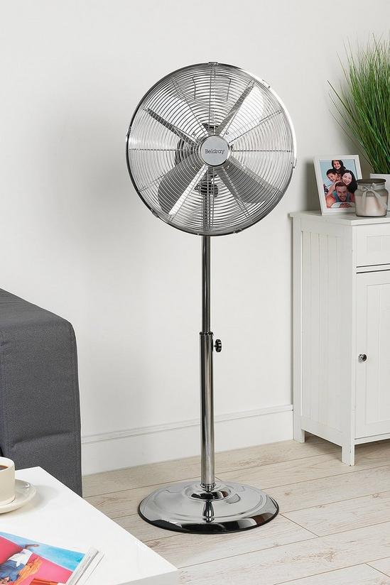 Beldray Chrome 16" Standing Pedestal Fan with Adjustable Height