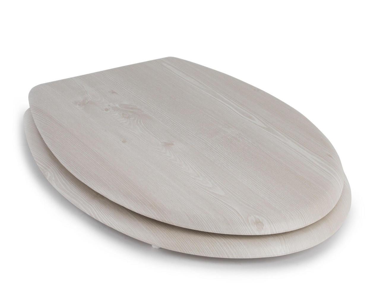 Beldray PVC Veneer Toilet Seat, White Oak, 18"