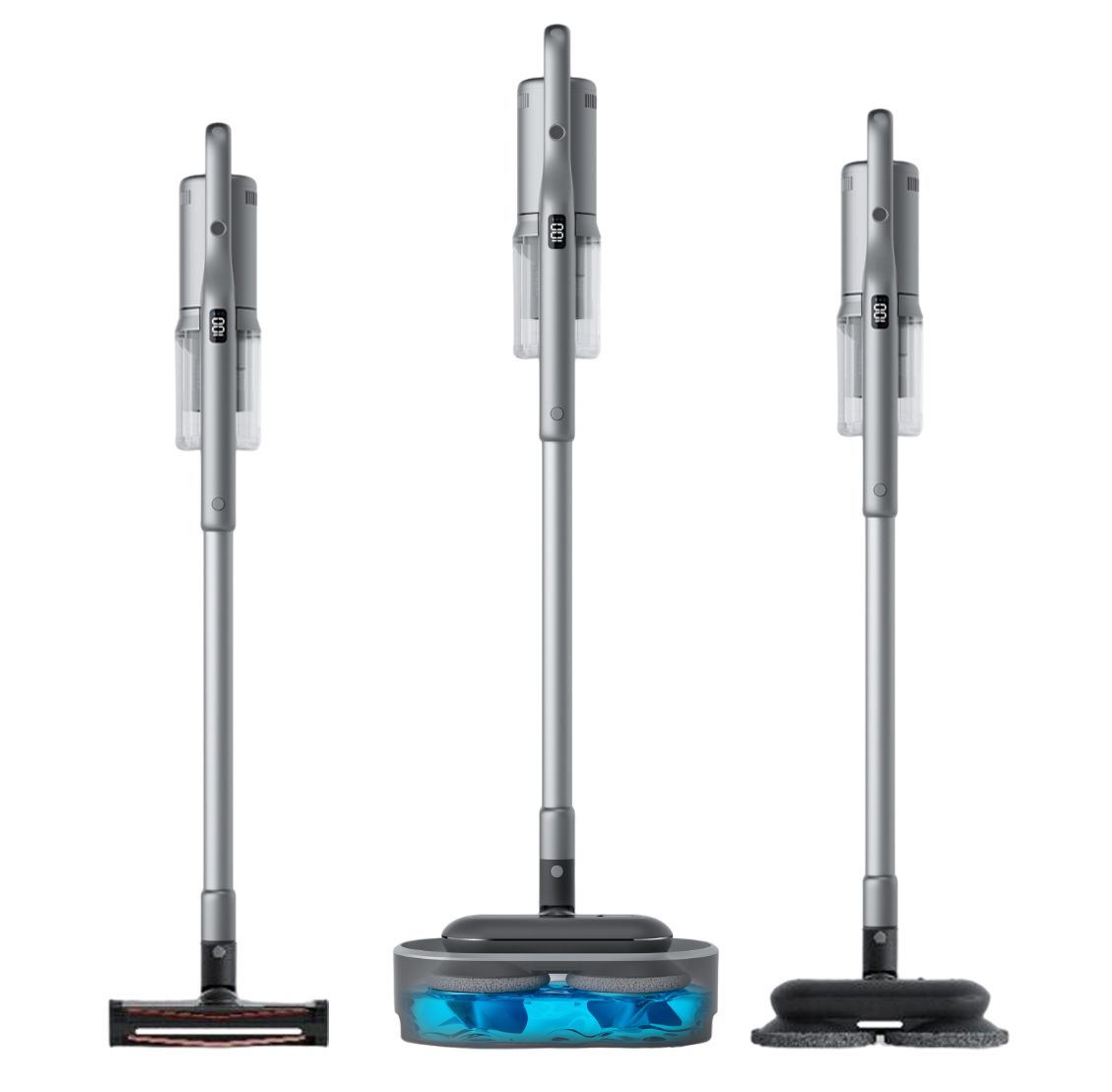 Roidmi RS70 Cordless Stick Vacuum – 2-in-1 Vacuum & Mop with OLED Display, Smart App & 80-Min Runtime, Silver