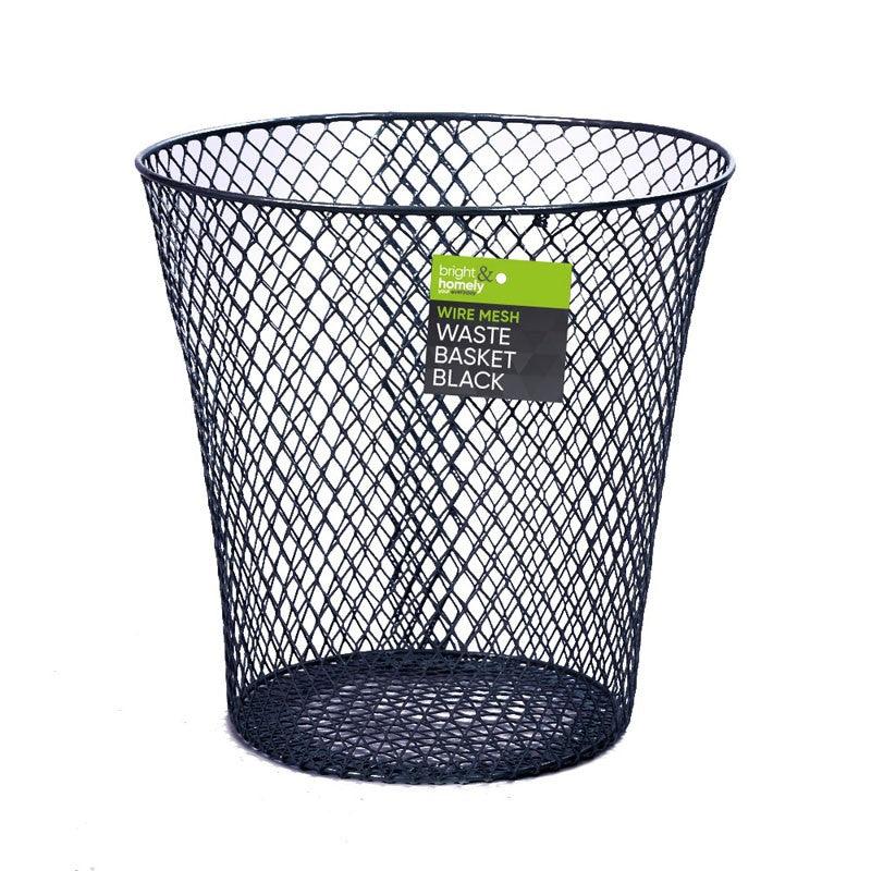 Bright & Homely Waste Paper Bin Wire Mesh Black
