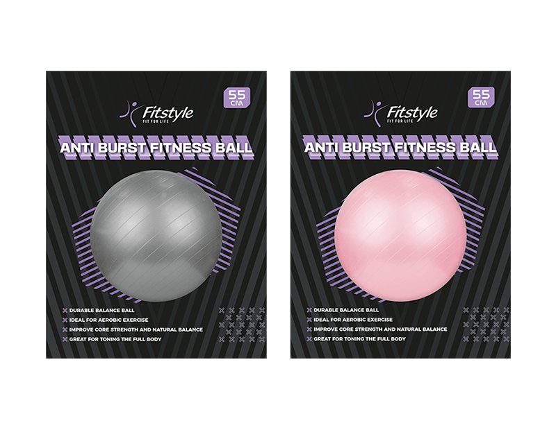 Anti-Burst Gym Ball Diameter 55cm, Random Delivery