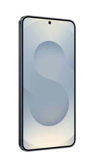 Smartphone with a reflective screen on a white background