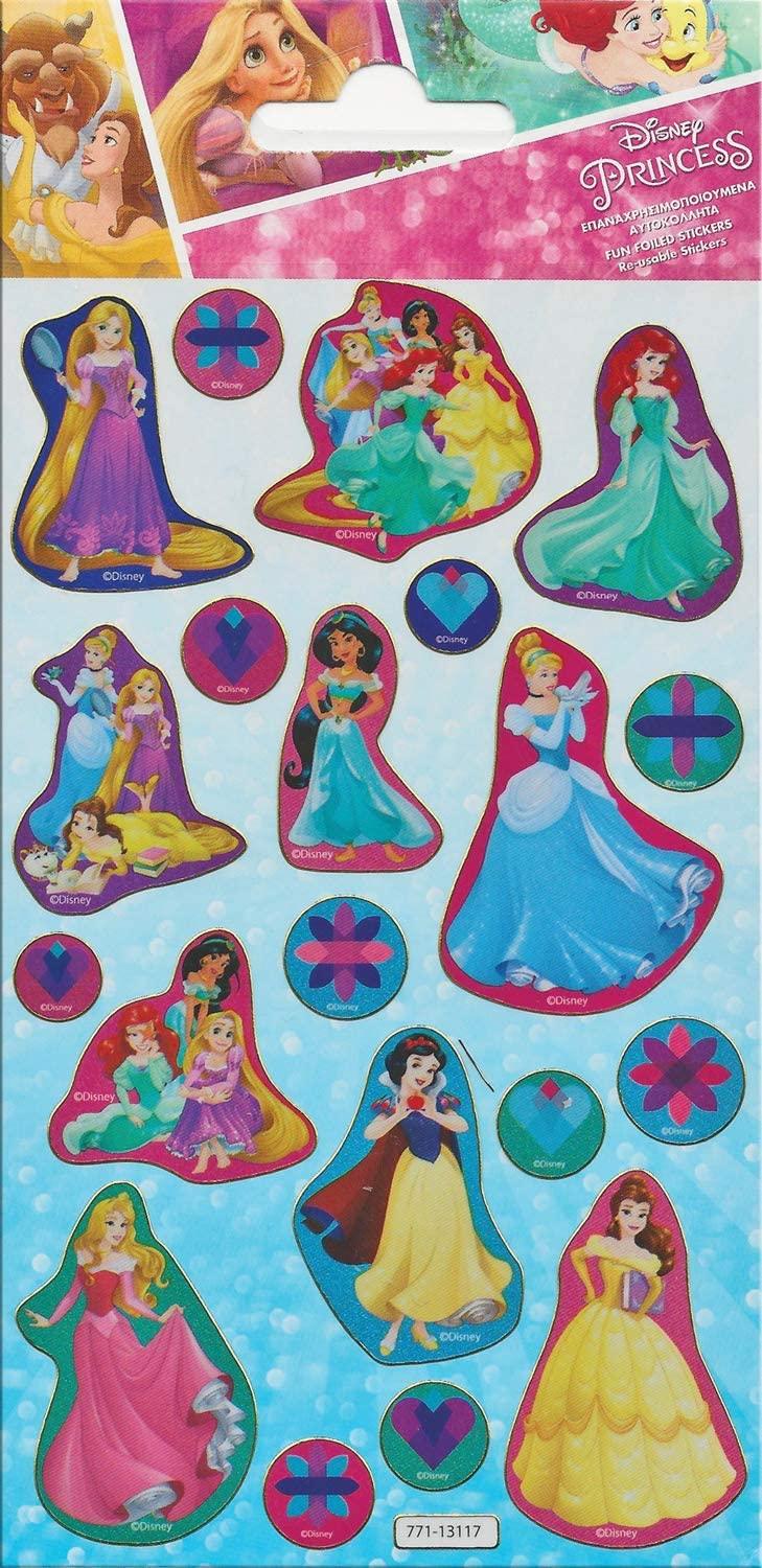 Disney Princess Sparkly Reusable Stickers, Multicoloured