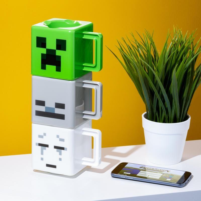 Minecraft Stacking Coffee Mugs, Set of 3 Minecraft Mugs