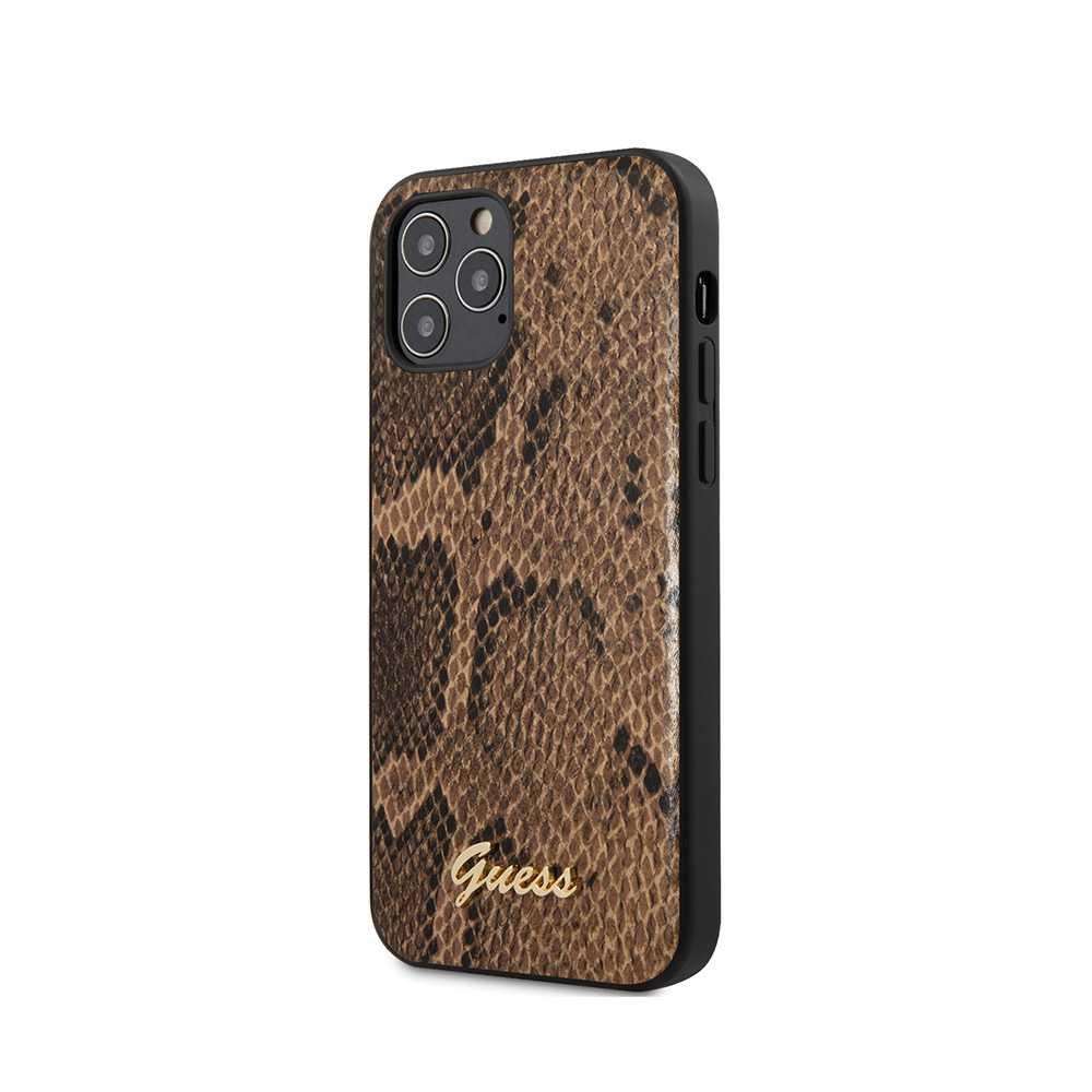 Guess Apple iPhone 12/12 Pro 6.1" Python Brown Hardcase 4G Gradient Case Cover