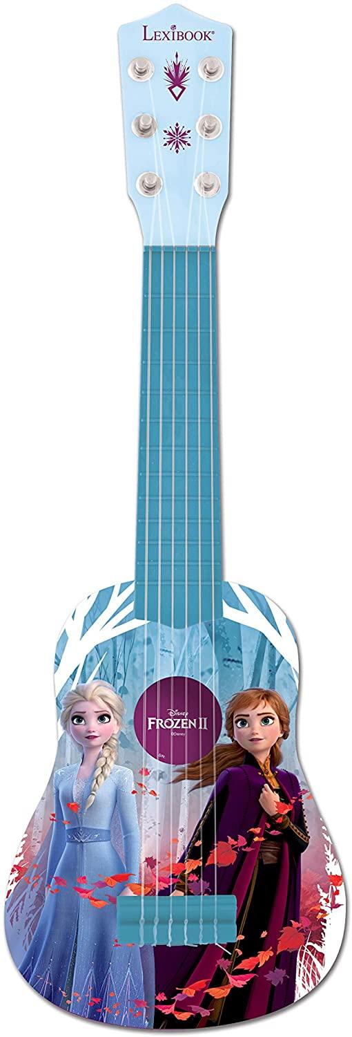 Lexibook Disney Frozen Elsa My First Guitar for children, 6 nylon strings, 53cm long, guide included, blue / purple