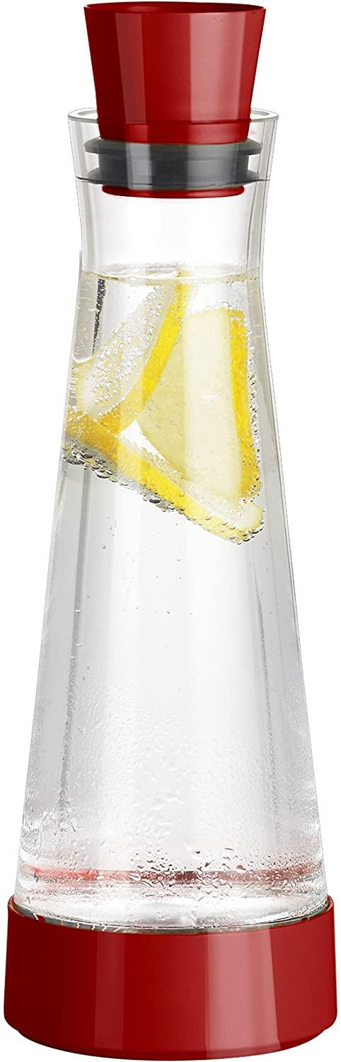 Tefal Flow Slim Friends, Wine Decanter and Water Carafe with Cooling Base and Non-Drip Lid, Red, 1 Litre