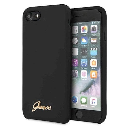 Guess Apple iPhone 7, 8, SE (2020, 2022) Silicone Vintage Black Hardcase 4G Case Cover