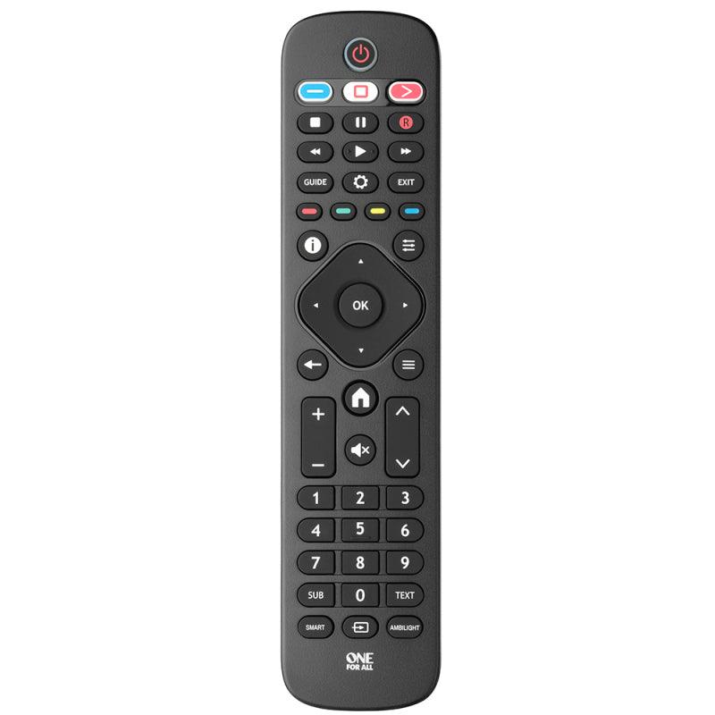 One For All Philips TV remote Works with ALL Philips TVs Learning feature - Works with ALL Philips televisions – Ideal TV replacement remote control, black