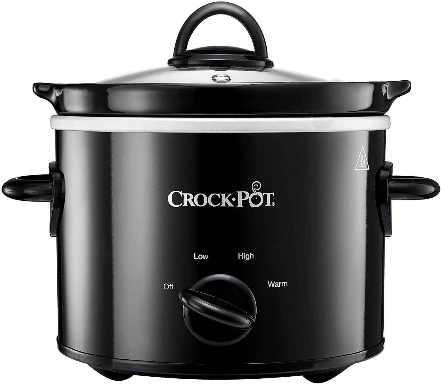 Crock-Pot Slow Cooker | Removable Easy-Clean Ceramic Bowl | 1.8L Small Slow Cooker (Serves 1-2 People) | Black