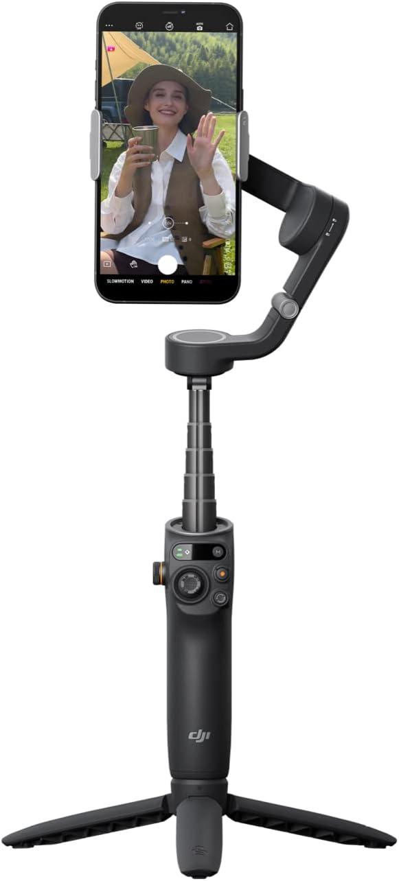 DJI OSMO Mobile 6 Smartphone Gimbal Stabilizer, 3-Axis Phone Gimbal, Built-In Extension Rod, Portable and Foldable, Android and iPhone Gimbal with ShotGuides, Vlogging Stabilizer, YouTube TikTok Video