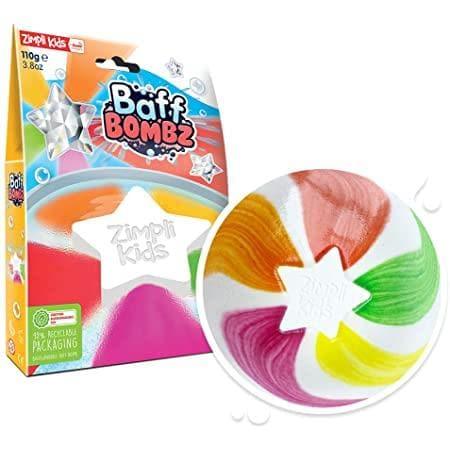 Baff Bombz Star, Biodegradable! White Star with multi colour effect