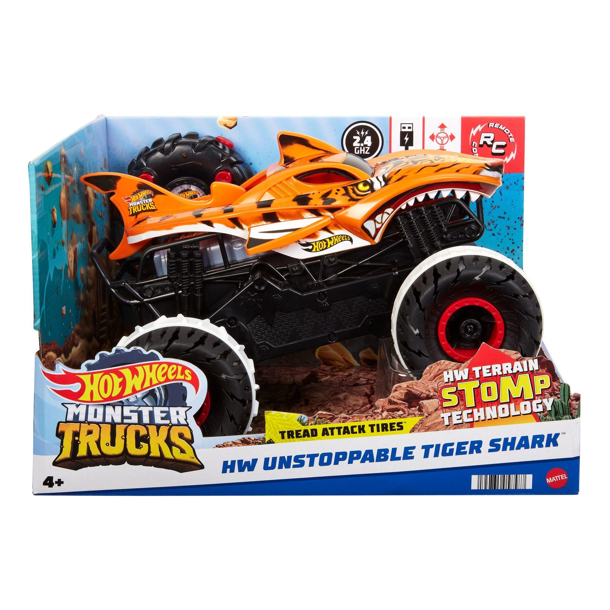 Hot Wheels Monster Trucks Unstoppable Tiger Shark Remote Control Vehicle