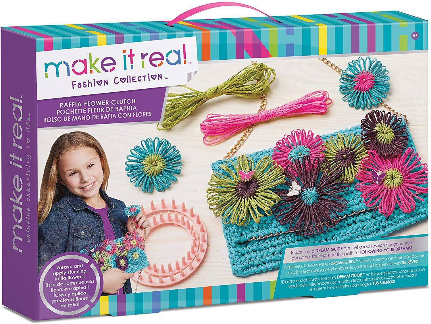 Make It Real Raffia Flower Clutch