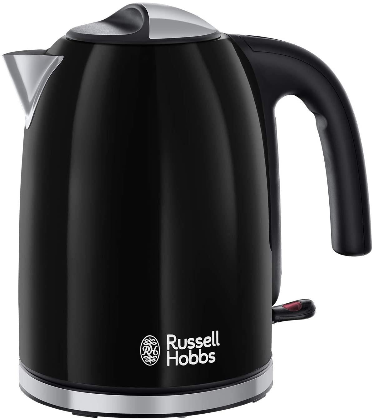 Russell Hobbs Stainless Steel Electric Kettle, 1.7 Litre, Black