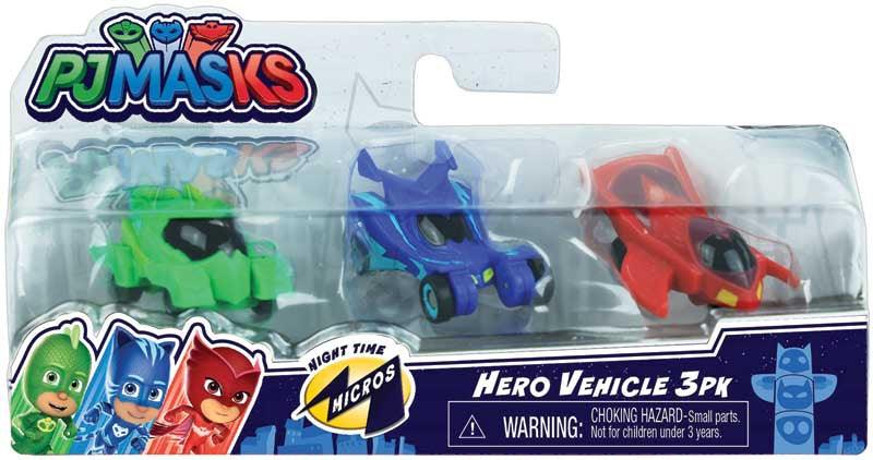 PJ Masks Night Time Micros Hero Vehicle 3pk