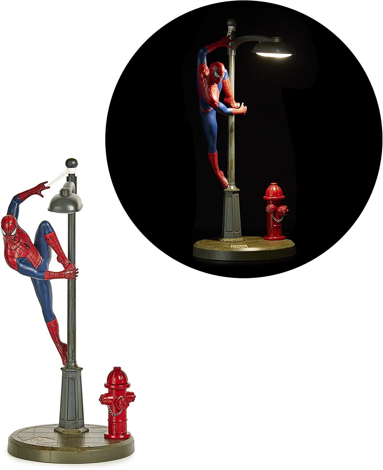 Spiderman Lamp, Spidey Table Lamp Licensed Marvel Comics Merchandise, Red, Blue, Gray