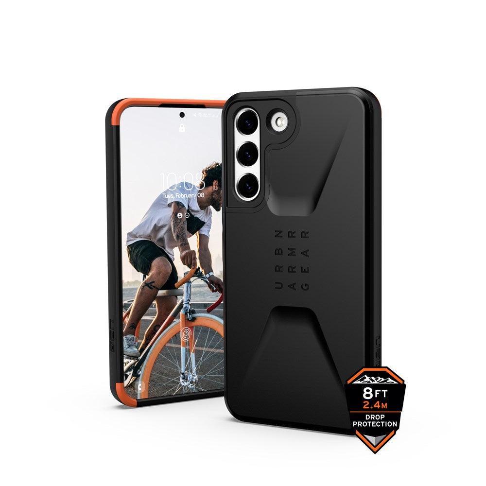Urban Armor Gear UAG Case Designed for Samsung Galaxy S22 Cover Sleek Ultra-Thin Shock-Absorbent Civilian Protective Cover, Black