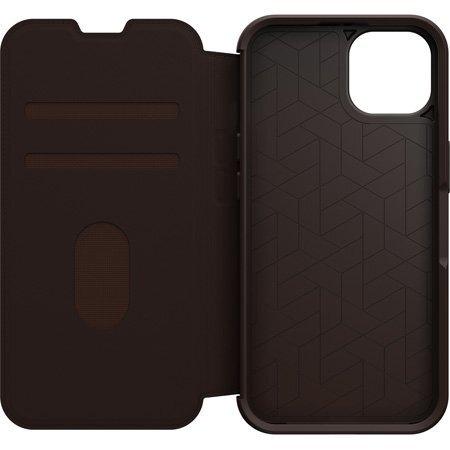 OtterBox for Apple iPhone 13, Premium Leather Protective Folio Case Cover, Strada Series, Brown