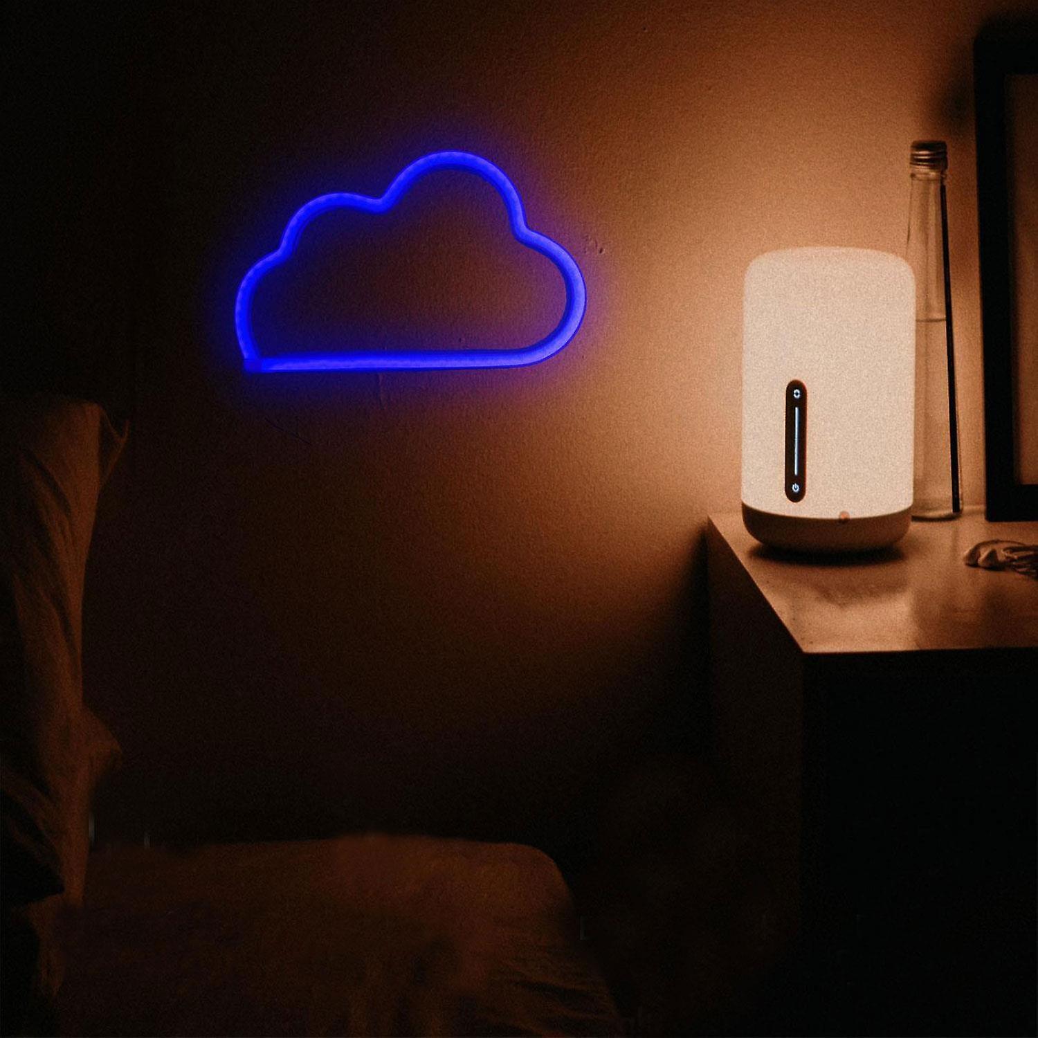 Cloud Blue Neon Shape Colorful LED Night Light For Room Decoration