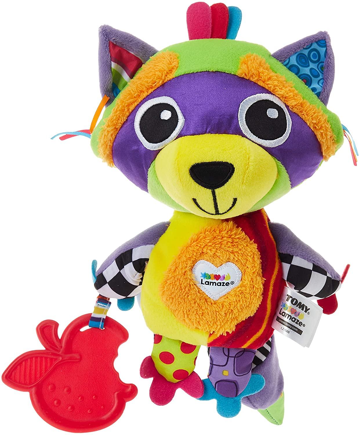 Lamaze Rylie Racoon Babies Soft Tectured Toy Rattle Hanging Buggy Cot