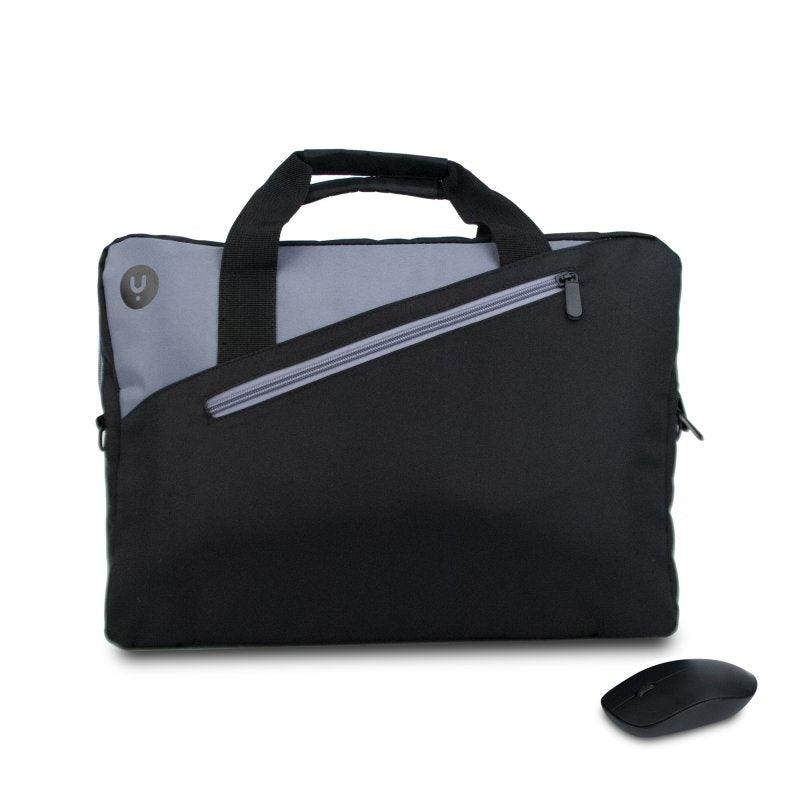 NGS KIT - Suitcase for Laptop Computer up to 15,6'', Notebook Carry Bag with Compartments and External Pocket + MasterKit Wireless Mouse