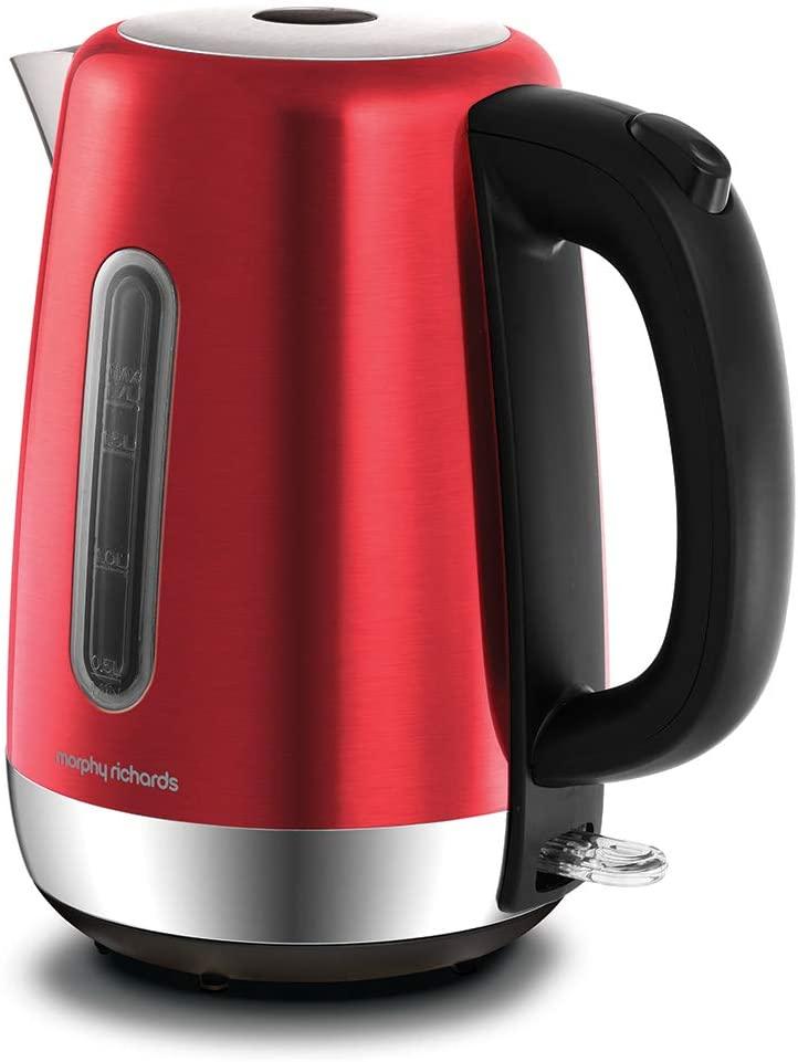 Morphy Richards Equip Stainless Steel Jug Kettle, 3000 W, 1.7 Litre, Red