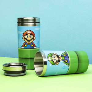 Mario Warp Pipe Travel Mug | Insulated Coffee & Tea Flask | Easy Clean and Keeps Drinks Hot | Spill & Leak Proof with 450ml Capacity, Stainless Steel - Gadget Station