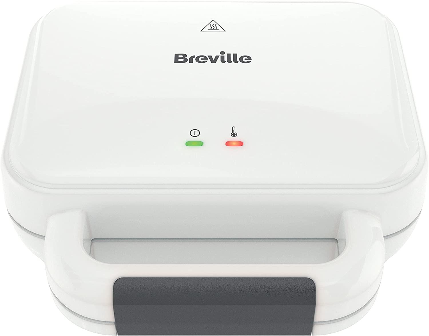 Breville Deep Fill Toastie Maker | 2 Slice Sandwich Toaster | Non-Stick Plates | Cooks a Toastie in 5 Minutes | White