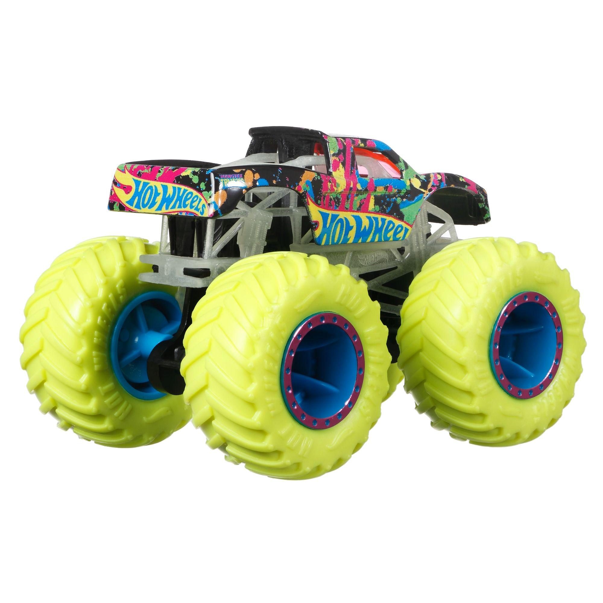 Hot Wheels Monster Trucks 1.64 Scale Glow in the Dark Vehicles Assorted, Random Delivery