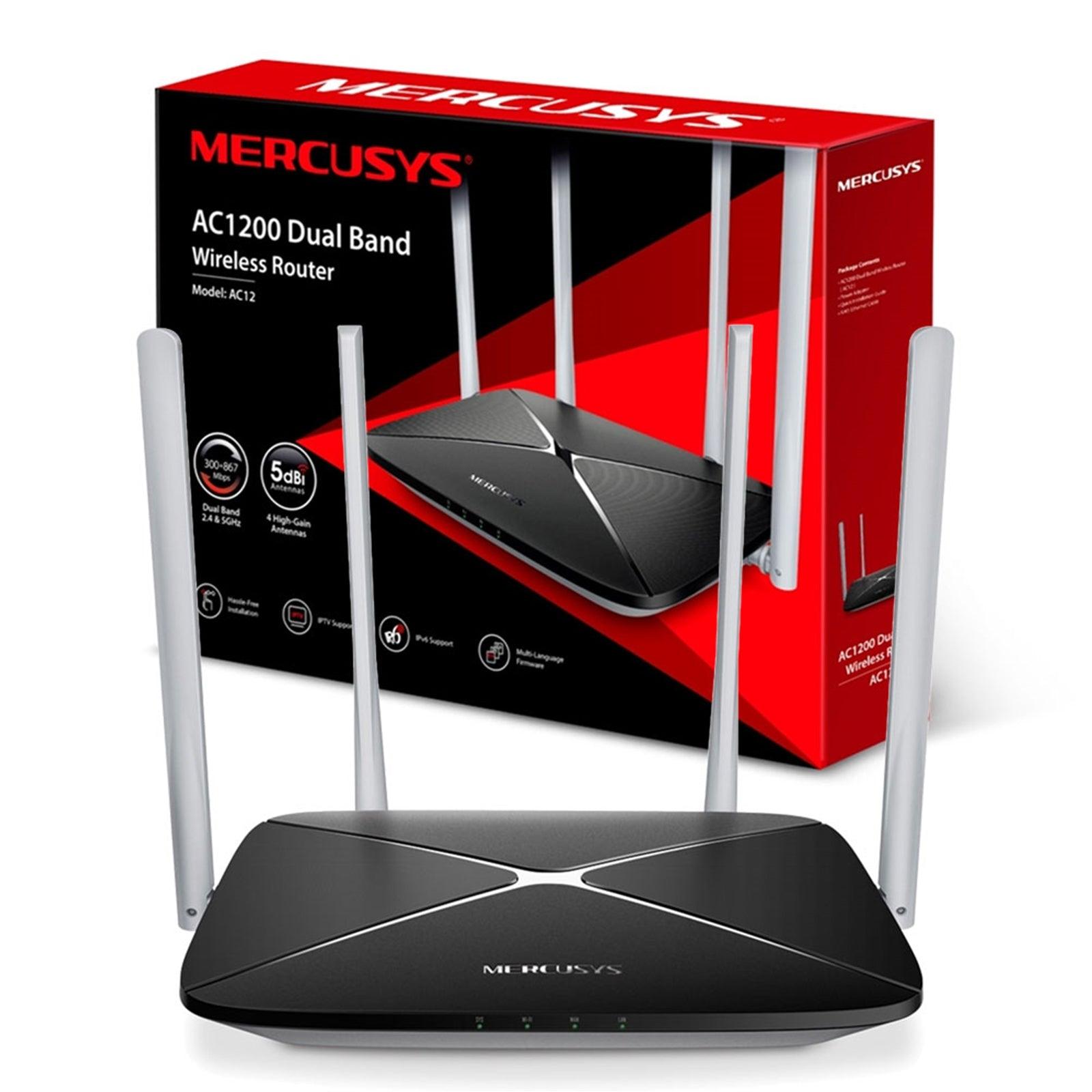 Mercusys AC12 wireless router Dual-band (2.4 GHz / 5 GHz) Fast Ethernet Black