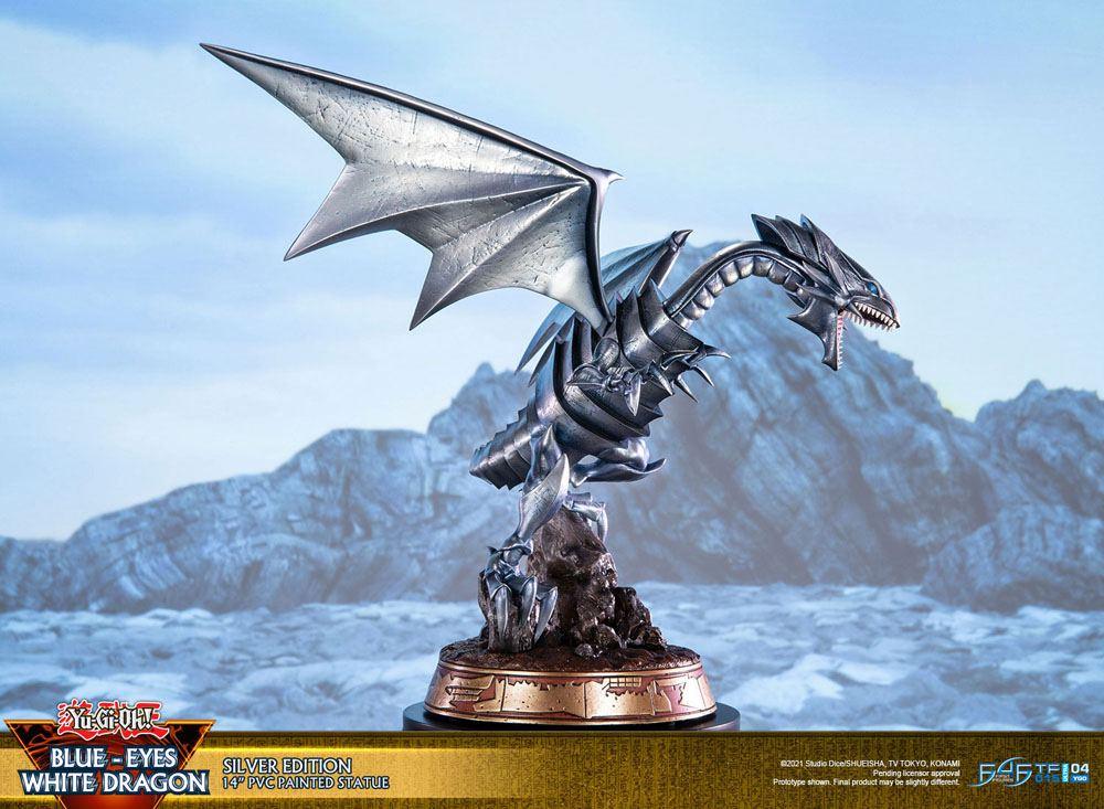 Yu-Gi-Oh! PVC Statue Blue-Eyes White Dragon Silver Edition 35 Cm