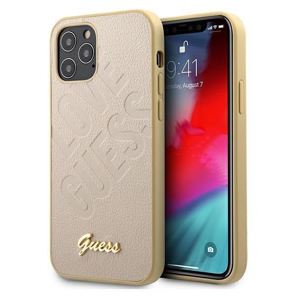Guess Apple iPhone 12 mini Love Guess Gold Hardcase Case Cover