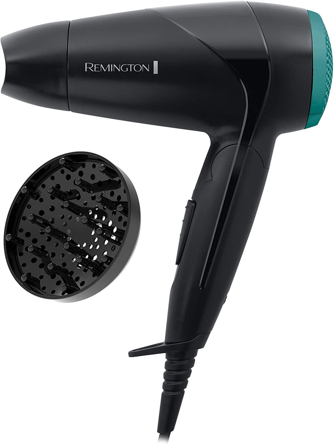 Remington Folding Travel Hairdryer with Mini Concentrator and Diffuser, Worldwide Voltage - D1500