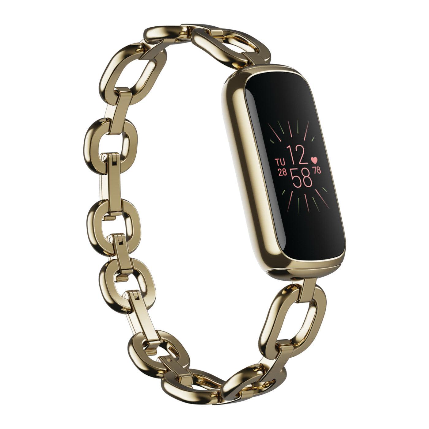 Fitbit Luxe Activity Tracker - Special Edition Gorjana Soft Gold Stainless Steel Parker Link Bracelet