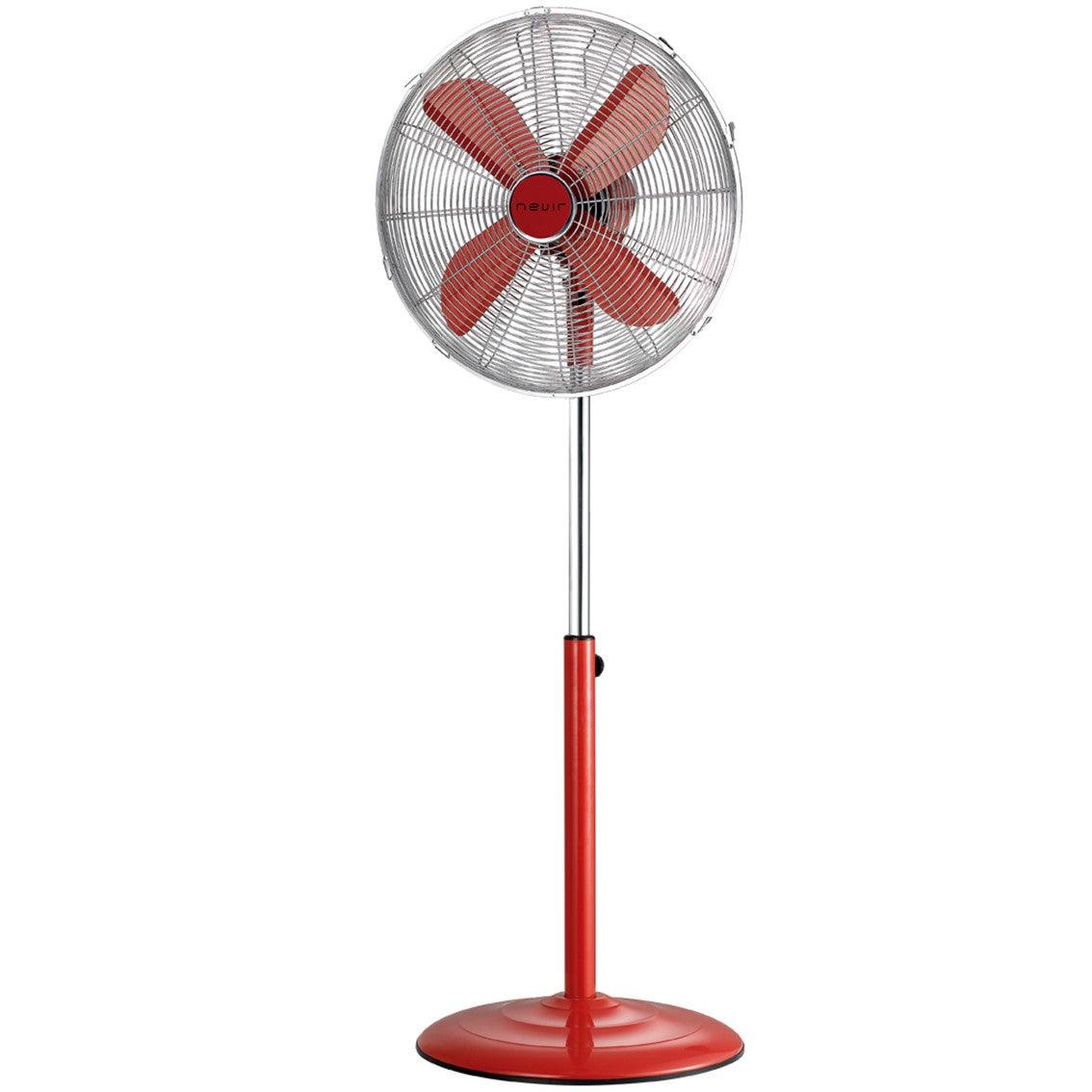 Nevir Stand Fan 40Cm 50W 3 Speed Metallic Chrome Aluminum RED Blades