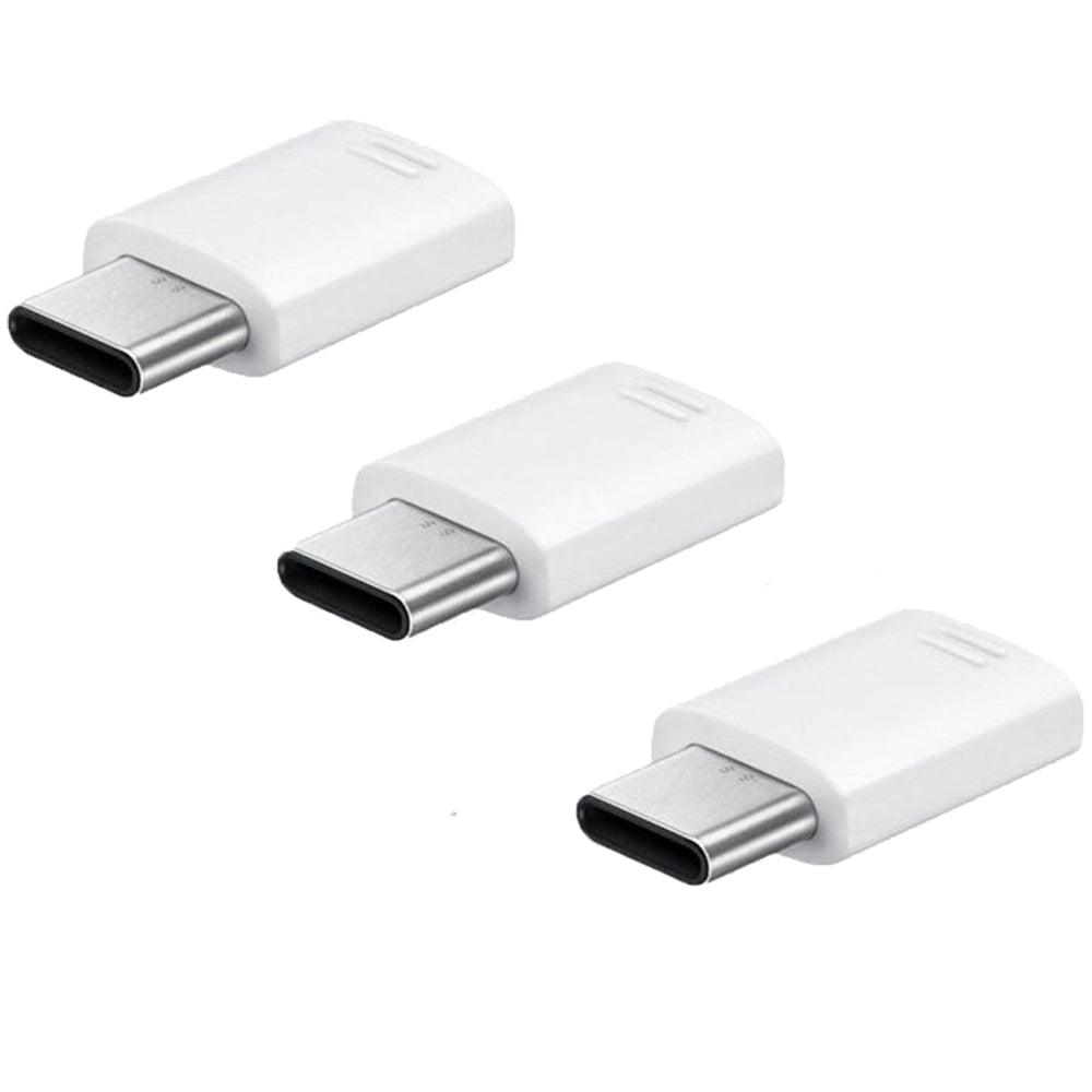 Official Samsung Micro USB to USB-C Adapter Triple Pack - White