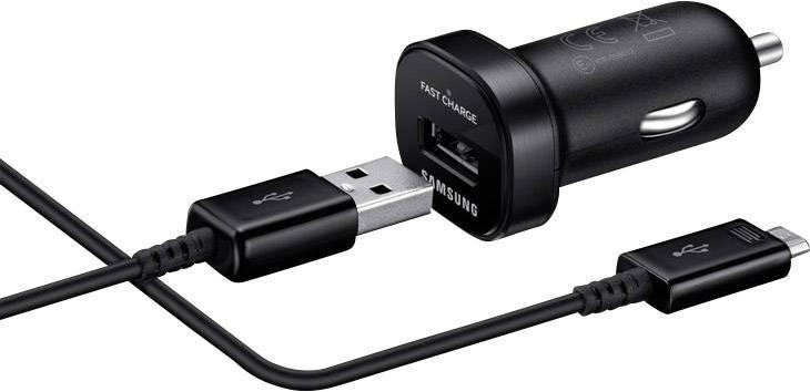 Samsung Car Mobile Phone Charger Type + Quick-Charge Mode Micro USB Plug Black