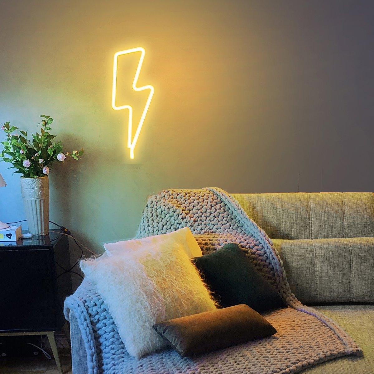 Lightning Bolt Neon Shape Colorful LED Night Light For Room Decoration