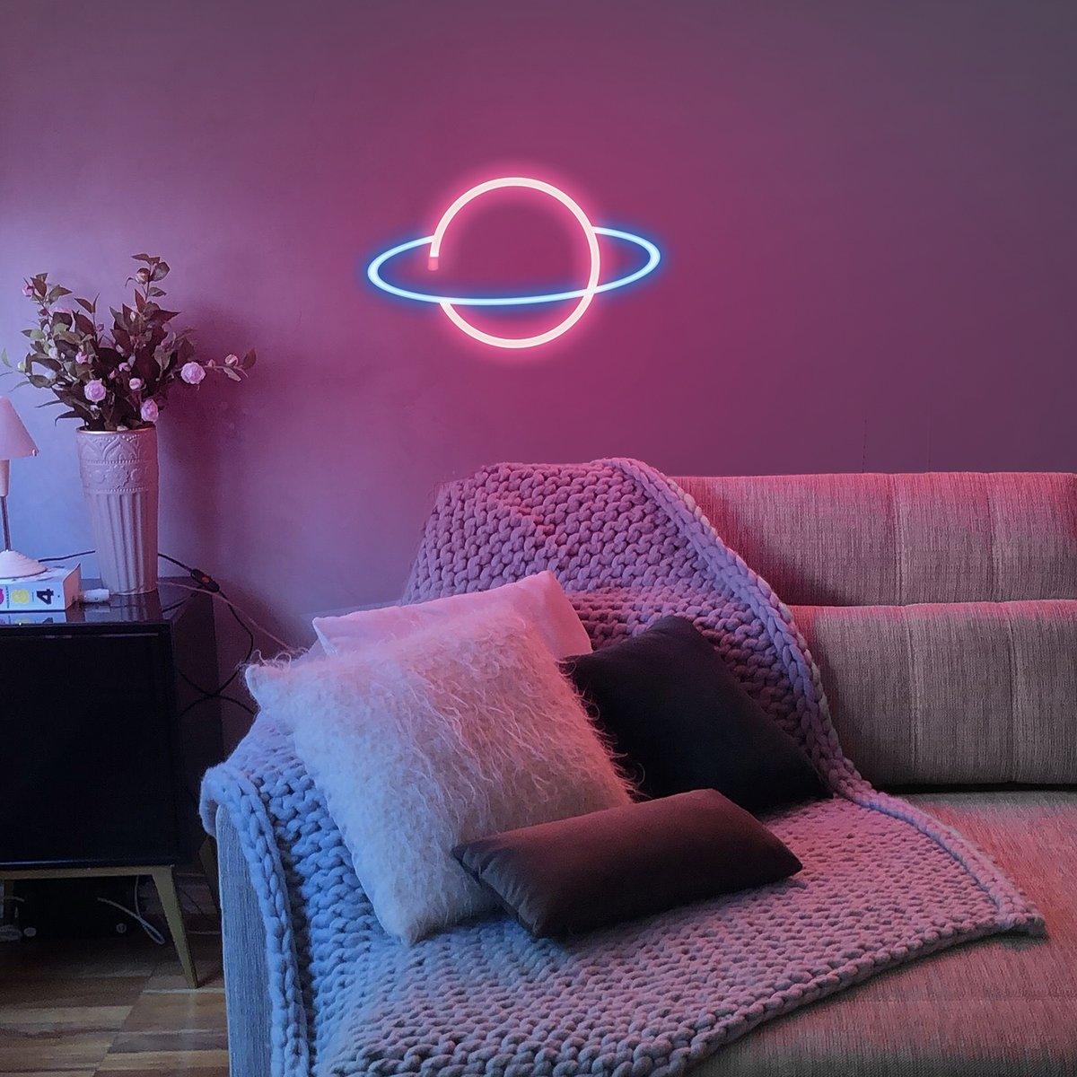 Planet Neon Shape Colorful LED Night Light For Room Decoration
