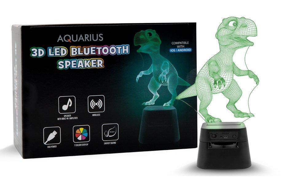 Aquarius Dino 3D LED Night Light Colourful Bluetooth Speaker With Lamp
